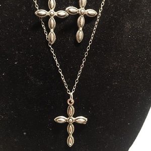 cross pendant & earrings set